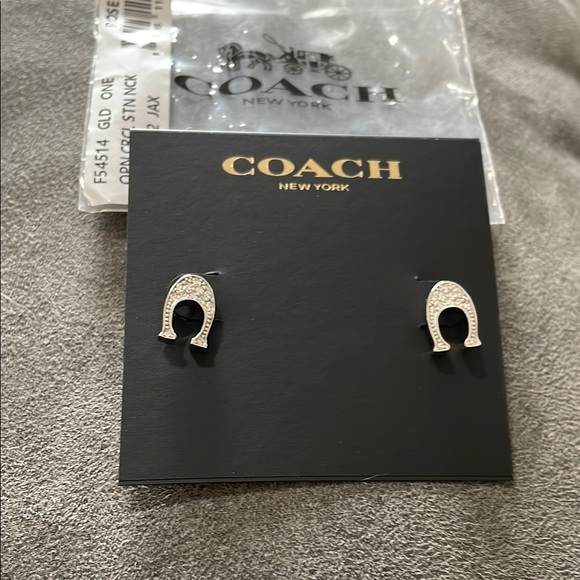 Coach Silver Horseshoe Stud Earrings - Picture 4 of 4